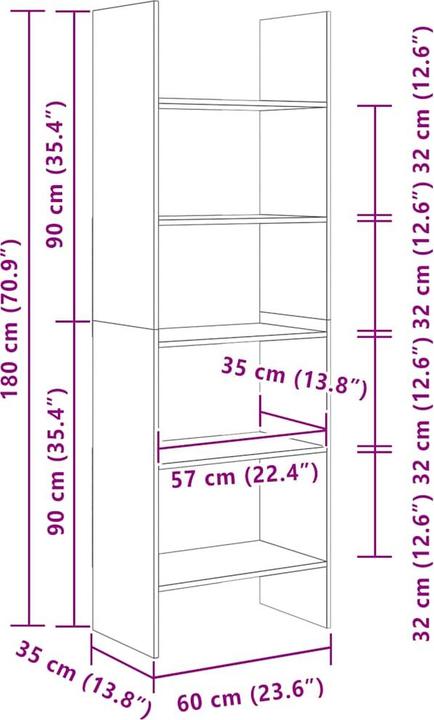 Immagine prodotto vidaXL Tedd (60 x 35 x 180 cm)