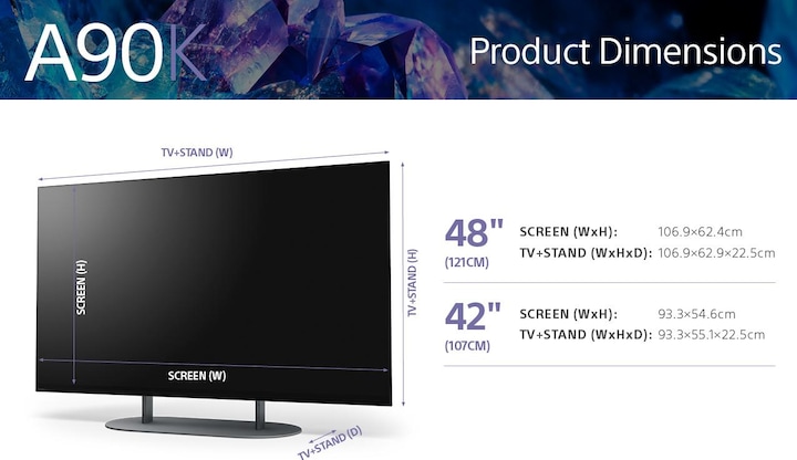 Actual product image Sony XR-42A90K (42", A90K, OLED, 4K, 2022)