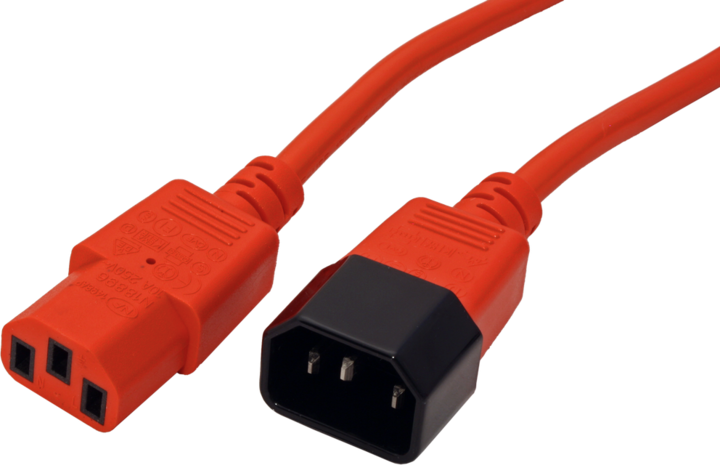 Actual product image Roline Apparatus connection bl. red 0.8m (0.80 m, C14, C13)