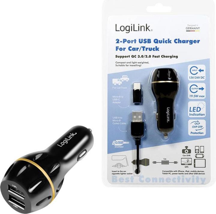 Produktbild LogiLink USB Kfz Netzteil