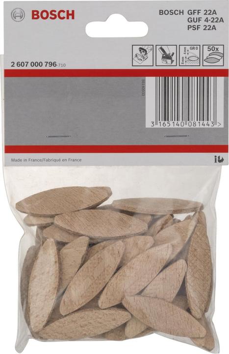 Produktbild Bosch Professional Zubehör Flachdübel, 45 x 15 x 4 mm (50 Stk.)