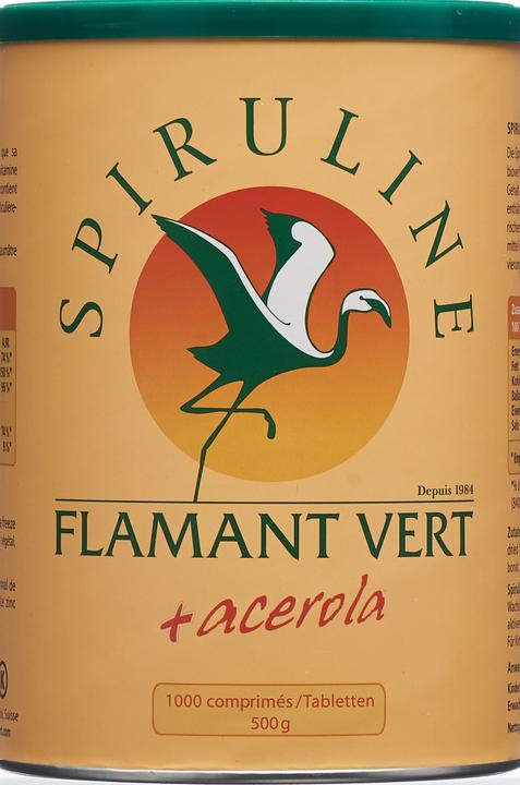 Immagine prodotto Spirulina Flamant Vert + Acerol compresse 500mg (1000 Pezzo/i, Pillole, 150 g)