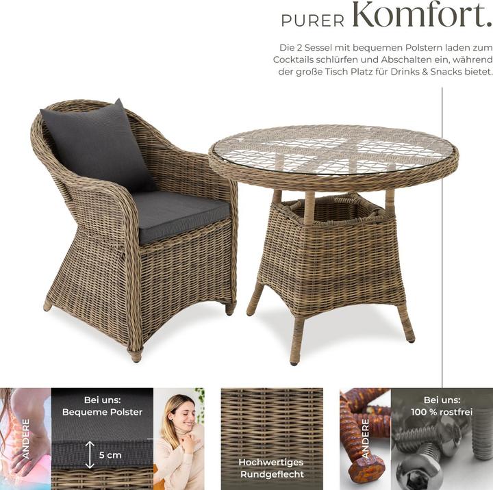 Image du produit tectake Salon de jardin ZURICH (91 x 73.50 cm)