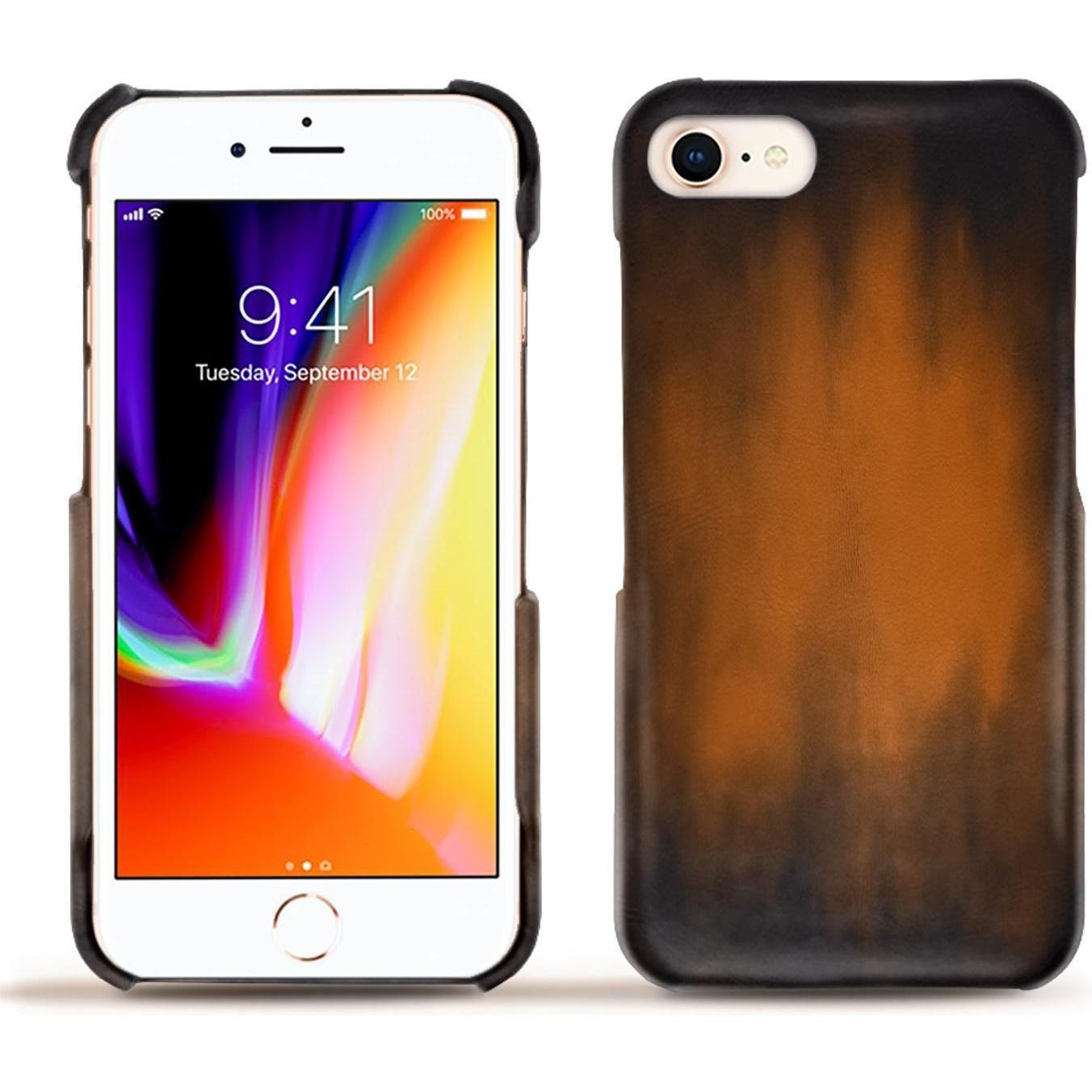 Noreve Lederschutzhülle (Apple iPhone 8), Smartphone Hülle, Braun