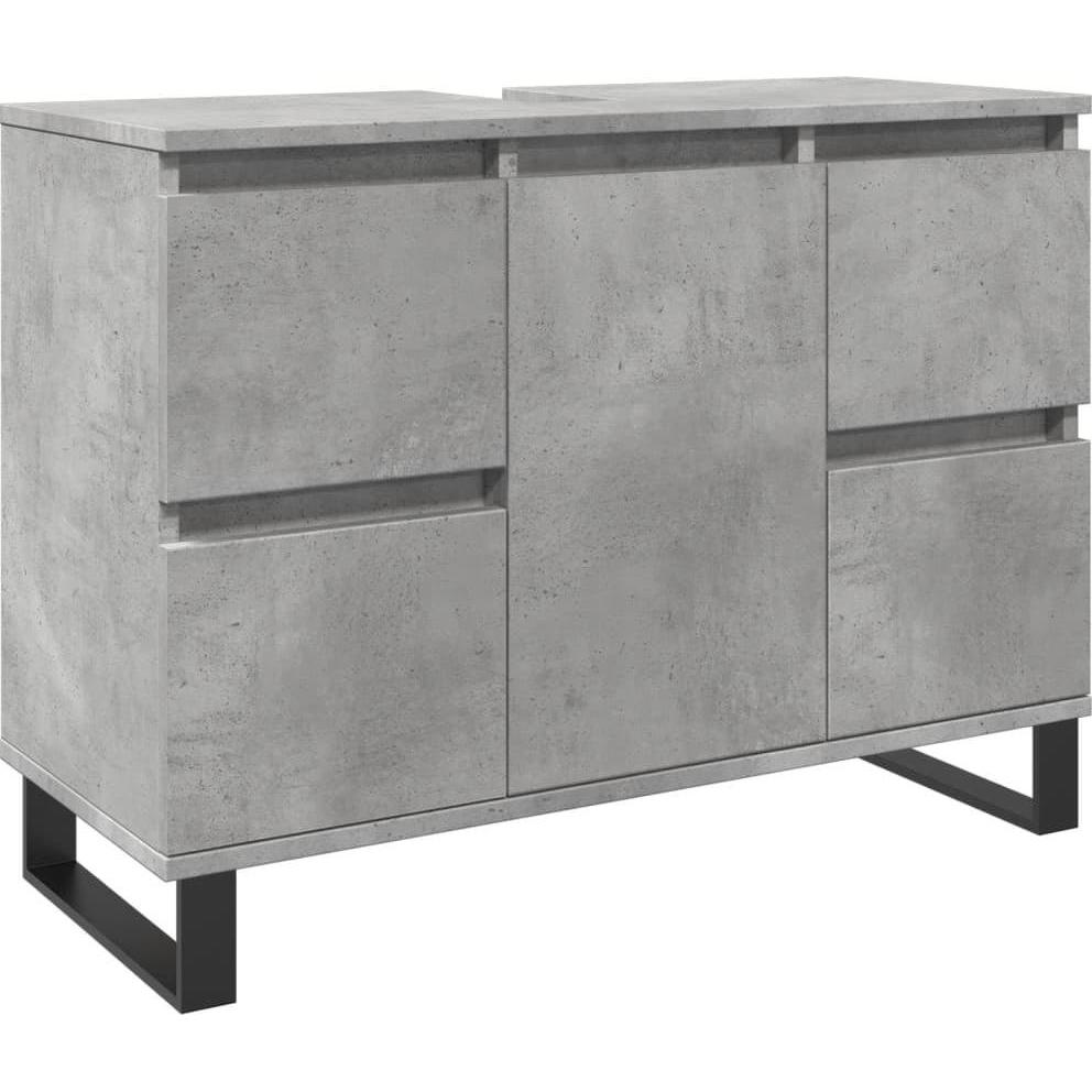 VidaXL, Waschbeckenunterschrank, Waschbeckenunterschrank Unterschrank Badschrank Betongrau Holzwerkstoff (80 x 33 x 60 c...