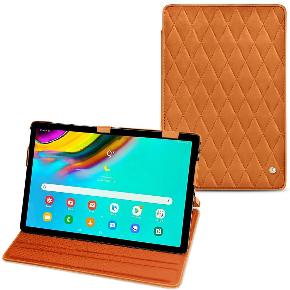 Noreve Lederschutzhülle horizontal (Galaxy Tab S5e), Tablet Hülle, Orange