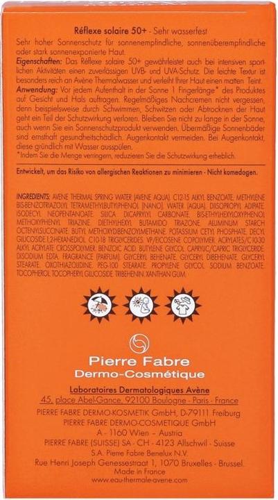 Actual product image Avène Réflexe Sun SPF50+ (Suntan cream, SPF 50+, 30 ml, 51 g)