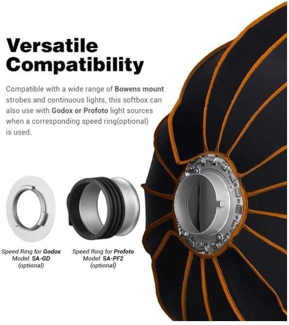 Immagine prodotto Godox Softbox parabolico a sgancio rapido, 120 cm (Soft box, 120 cm)