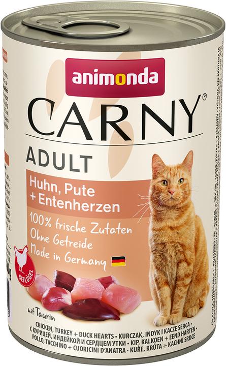 Produktbild animonda Carny chicken, turkey + duck hearts (Adult, 1 Stk., 400 g)