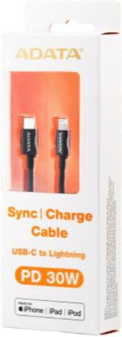 Image du produit Adata Câble Lightning AMFICPL-1M-CBK (1 m, USB 2.0)