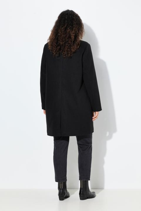 Immagine prodotto Ulla Popken Cappotto con effetto lana, collo con risvolti e tasche grandi