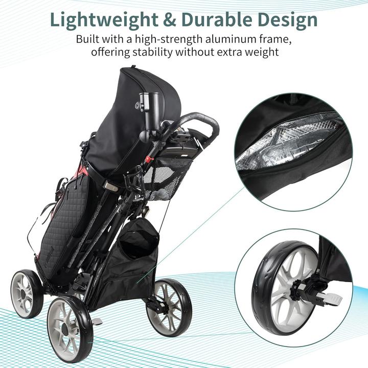 Immagine prodotto Caddytek Caddycruiser One Version 8 - One-Click Folding 4 Wheel Golf Push Cart, Zilver