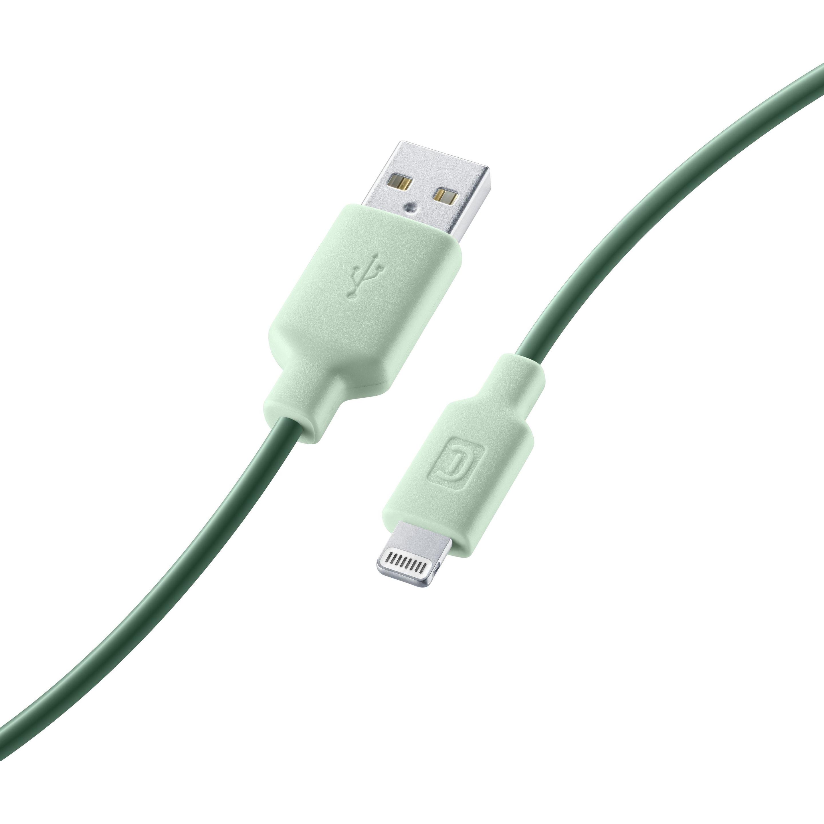 Thumbnail - Cellularline Lade- und Datenkabel grün 100cm USB Type-A auf Apple Lightning USBDATAMFISMARTG (1 m, USB 2.0), USB Kabel