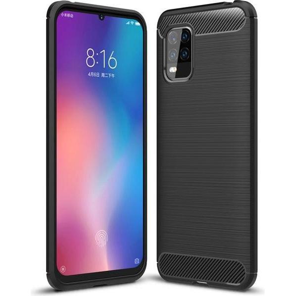 MU Style Carbon Fiber TPU Softcase Series (Xiaomi Mi 10 Lite), Smartphone Hülle, Schwarz