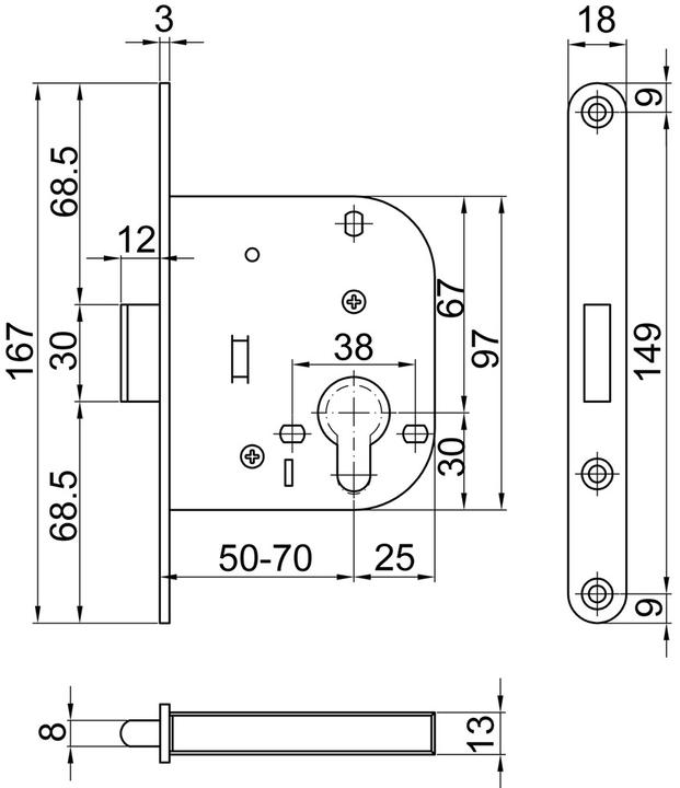 Produktbild MSL Einsteckriegel 1503 (Einsteckschloss)