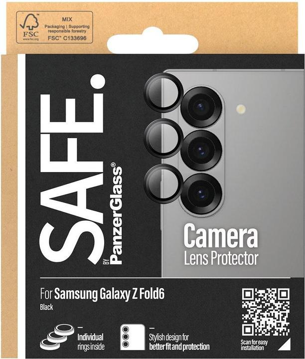 Produktbild PanzerGlass SAFE. by Lens Samsung Galaxy Z Fold 6 -black (1 Stk., Samsung Galaxy Z Fold6)
