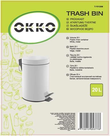 Produktbild Okko BIN WITH PEDAL WHITE T-Y0120M 20 L (20 l)