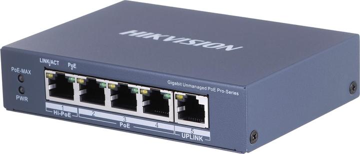 Produktbild Hikvision DS-3E0505HP-E Netzwerk-Switch Unmanaged Gigabit Ethernet (10/100/1000) Power over Ethernet (PoE) (5 Ports)