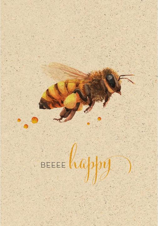 Produktbild Motivkarte Bee Happy 17.5 x 12.2 cm, Papierformat (1 Stk.)