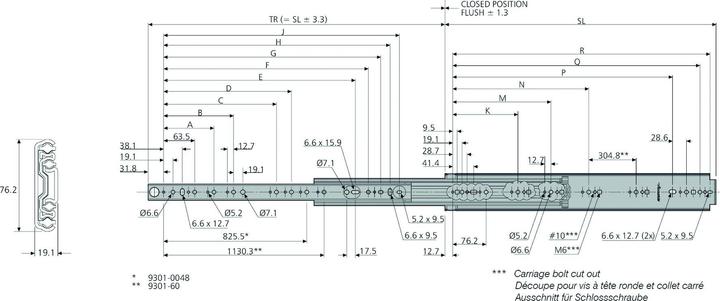 Actual product image Accuride Full extension ball bearing slides (heavy duty) 9301