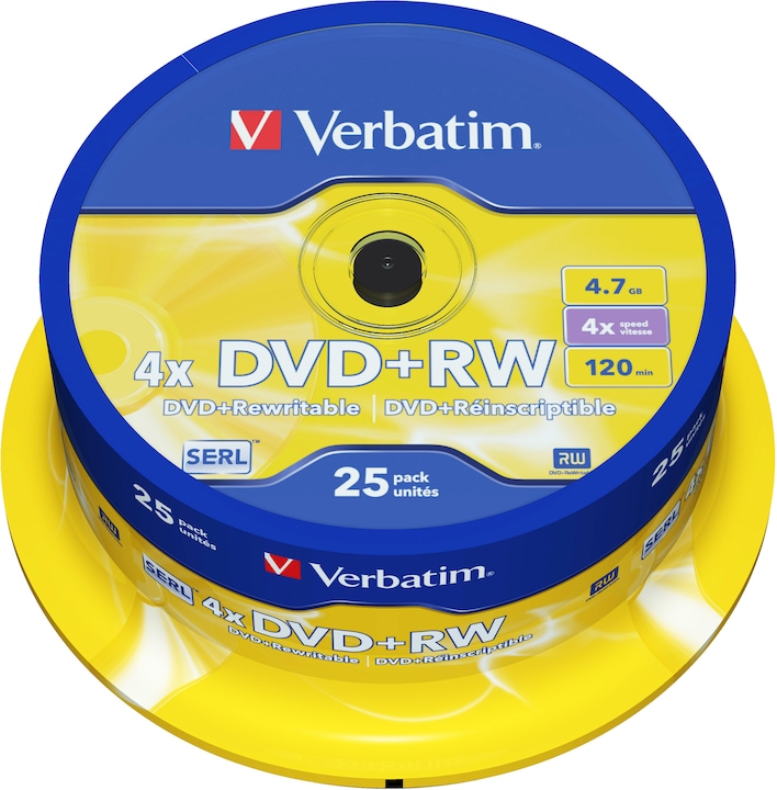 Actual product image Verbatim DVD+RW, 4x, 4.7GB, 25 spindle (25 x)