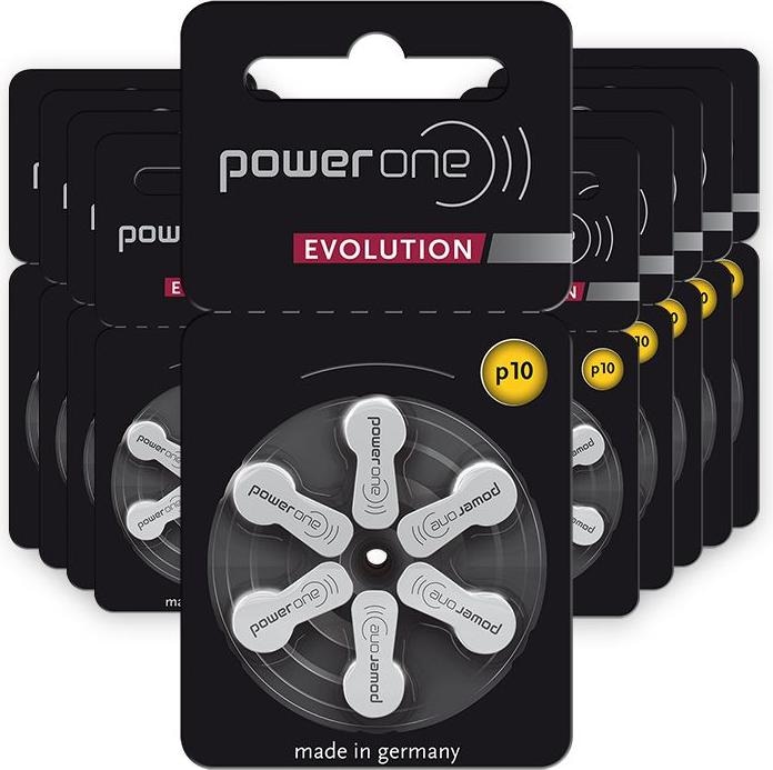 Actual product image Powerone Evolution p10 hearing aid batteries (60 pcs., 10, A10, PR70, 92 mAh)