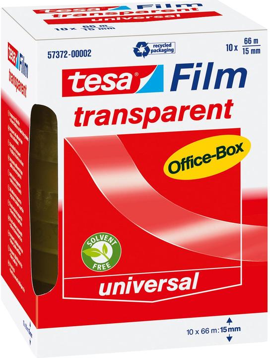 Actual product image tesa 10x tesafilm TRANSPARENT - with strong adhesion - ageing-resistant and tear-proof (15 mm)