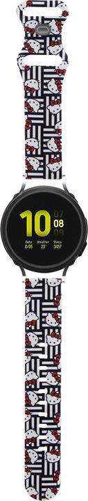 Immagine prodotto Hello Kitty Pasek Uniwersalny HKUWMSDIESK Silicone Heads & Stripes cinturino nero 20mm (20 mm, Acciaio inossidabile, Silicone)