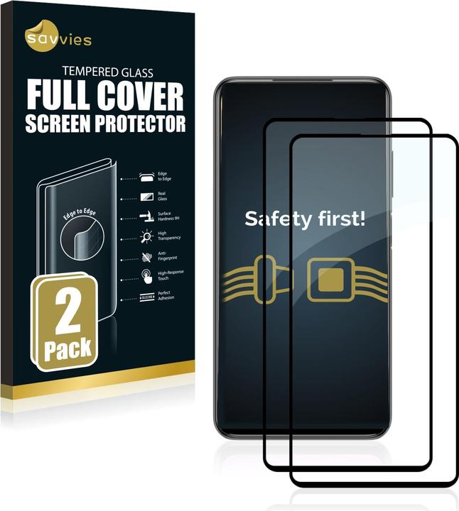 Produktbild Savvies Full-Screen Displayschutz Panzerglas Schutzglas (2 Stück, Xiaomi Redmi Note 10 5G)