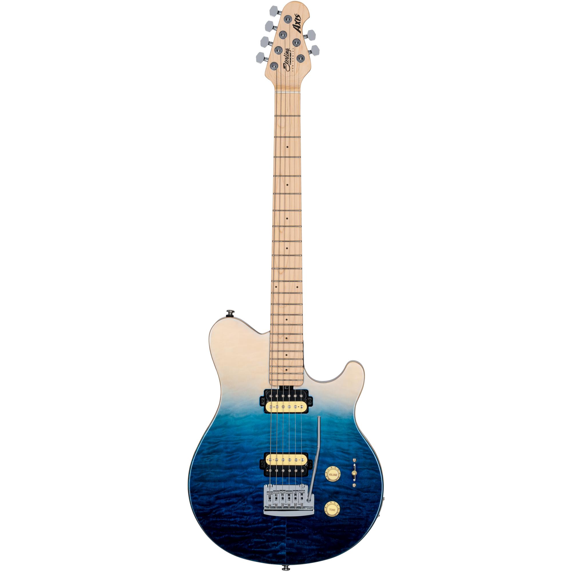 Sterling E-Gitarre, S.U.B., Axis AX3 Quilted Maple Veneer Top, Spectru (E-Gitarre, Maple, mahogany, Die-cast chrome), Gi...