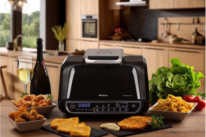 Immagine prodotto Ariete 4635 Air Fryer Grill, Friggitrice ad aria e Griglia, Bistecchiera,1700W, Capacità 8L, Friggi e Grigl
