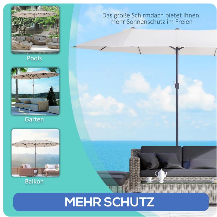 Produktbild Outsunny Marktschirm mit Handkurbel (2.65 m)