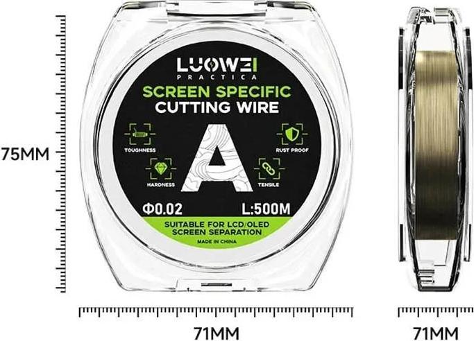 Luowei Screen Separation Cutting Wire, 0.02mm, 500m
