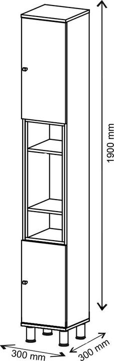 Actual product image Vicco Aquis (30 x 30 x 190 cm)