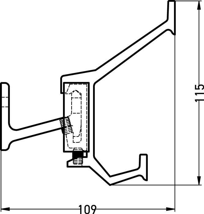 Produktbild Hermeta Wandgarderobe Aluminium F1 matt silber 10 Hut-/Mantelhaken Länge 1250 mm Wandmontage Hakenabstand...