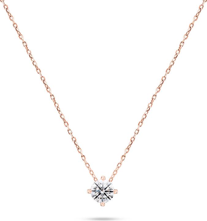 Brilio Silver - Minimalist bronze necklace with zircon NCL73R