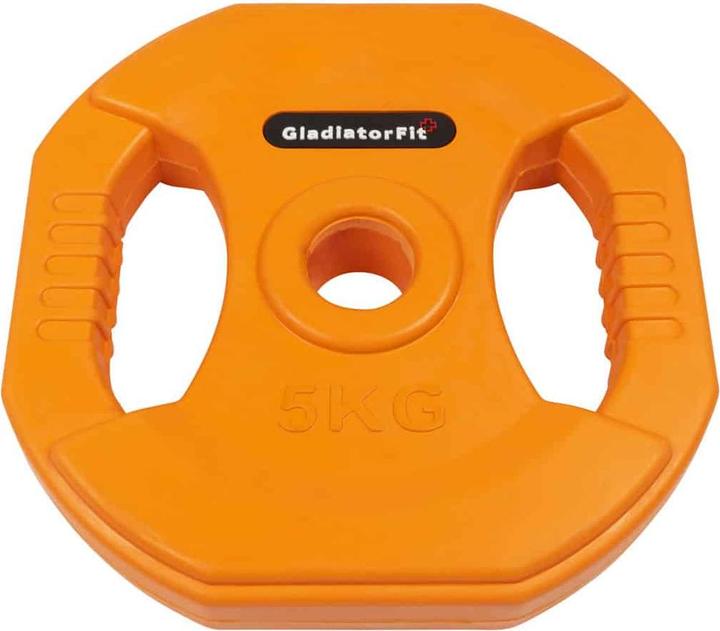 Actual product image Gladiatorfit Rubber weight disc with handles (1 x 5 kg)