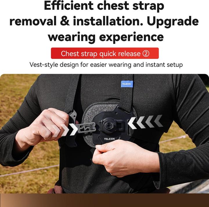 Image du produit Telesin Vest Chest Strap with Quick Release for action cameras