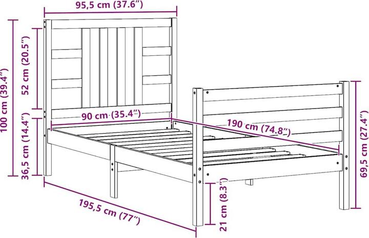 Image du produit vidaXL Kaolin (90 x 190 cm)