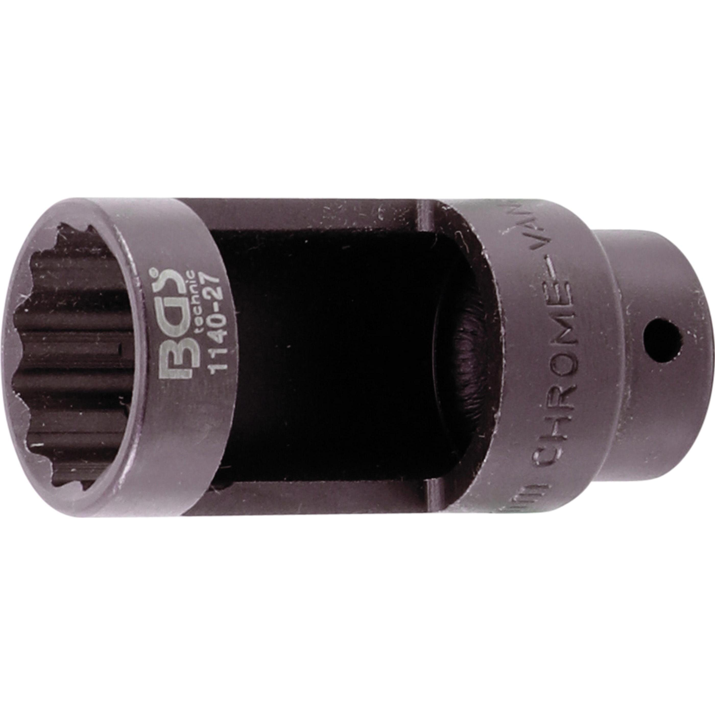 BGS, Fahrzeug Werkzeug, Lambdasonden-Einsatz Antrieb Innenvierkant 12,5 mm (1/2") SW 27 mm Zwölfkant, 28 mm Fenster