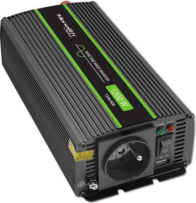 Actual product image Qoltec Pure Sine Wave Inverter Monolith