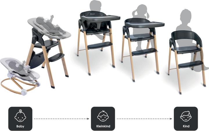Actual product image BabyGo Levels Hochstuhl, schwarz (Highchair)