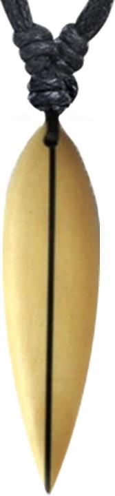 Produktbild Star Piercing Halskette schwarz Anhänger Surf Gravur Strich aus Krokodilholz (Organisch, ohne Messing)
