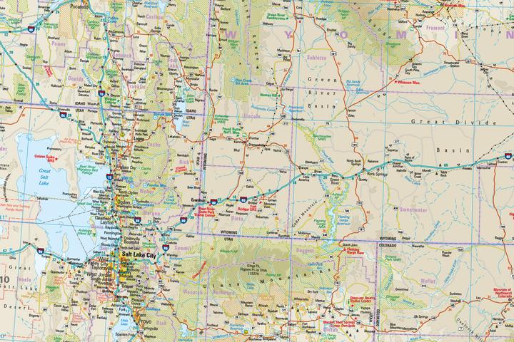 Actual product image Map USA 02, North (1:1,250,000) : Idaho, Montana, Wyoming, North Dakota, Sout...