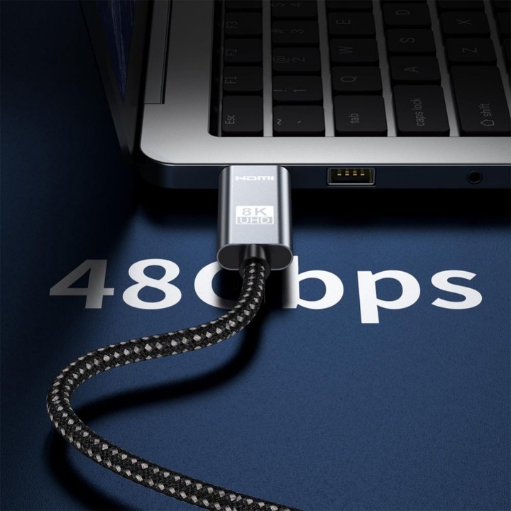 Produktbild Tech-Protect UltraBoost HDMI 2.1 / HDMI 2.1 4K 120Hz / 8K 60HZ Cable 1m - Black (1 m, HDMI)