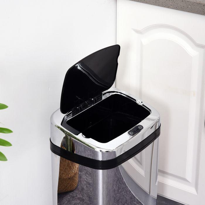 Actual product image Swisshandel24 Waste bin IR sensor waste bin with/without inner bin stainless steel round square (30L/square) (30 l)