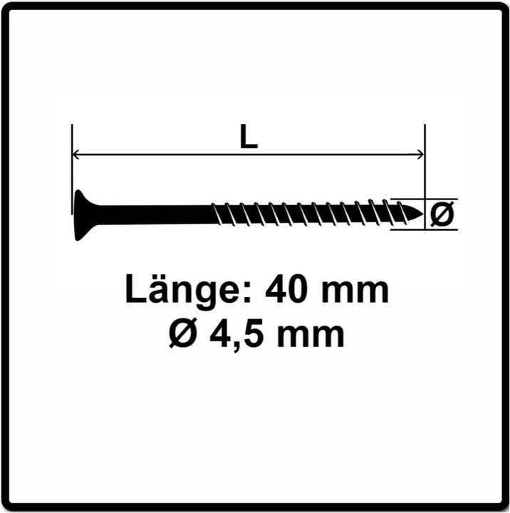 Image du produit Fischer Vis pour panneaux de particules Power-Fast II FPF II 4,5x40 mm - 200 pièces (670268) tête fr (200 Vis par pièce)