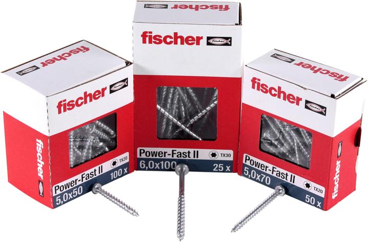 Produktbild Fischer PowerFast II 5,0x70 SK TX TG blvz 100 (100 Schrauben pro Stück)