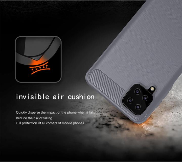 Actual product image Cadorabo TPU Ultra Slim carbon stainless steel Combi Cover (Samsung Galaxy A12, Samsung Galaxy M12)