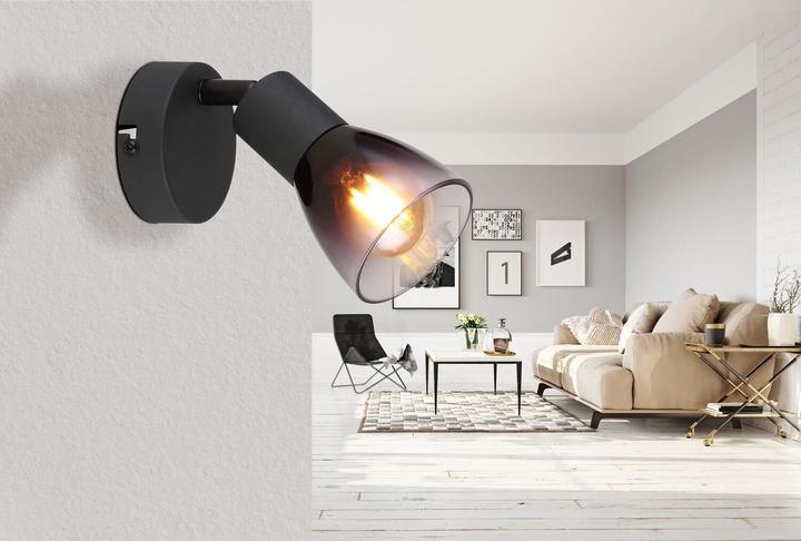 Actual product image Globo Satella spotlight black matt, metal Ø7.2cm 54312-1